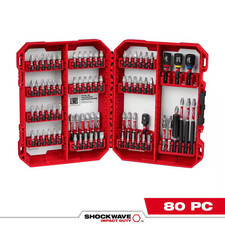 Milwaukee 80 Piece Screw Driver Drill Bit Set Impact Duty SHOCKWAVE Alloy Steel