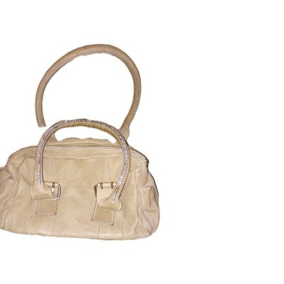 TOSCA BLU TAN NATURAL LEATHER HOBO SATCHEL HANDBAG Rhinestone Strap