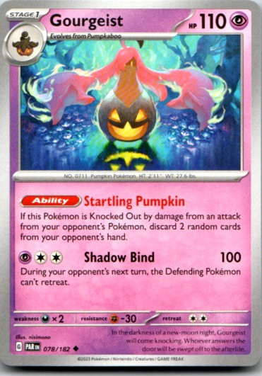 Gourgeist 078/182 Uncommon Pokémon Card 2023 NM Pokemon