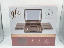 Glo Tech Beauty Case With LED Mirror + 5X Magnification Mirror