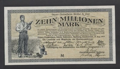 Düren Euskirchen Jülich Schleiden Stolberg Eschweiler 10 Mio. Mark MUSTER (470D - Bild 1 von 2