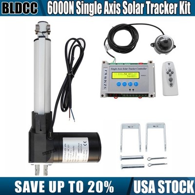 12V DC Single Axis Solar Panel Tracking-6000N 6'' Linear Actuator &LCD Controller