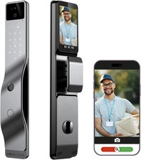 Smart Door Lock with 3D Face Recognition 1080P Camera Intercom  Video Doorbell