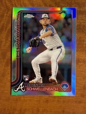 2025 Topps Chrome #203 Spencer Schwellenbach RC Rookie Refractor Atlanta Braves