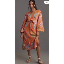 Farm Rio Bell-Sleeve V-Neck Dress size S small