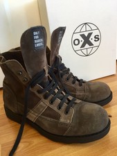 Stivali OXS O.X.S 45 Frank scamosciati grigi esercito militare combattimento deserto diesel cassidy