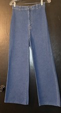 Vintage Levi's 70s Wide Leg Bell Bottom Jeans High elastic Waist Womens 26x29