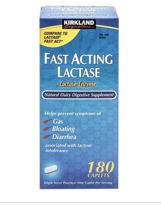 Kirkland Signature Fast Acting Lactase, 180 Caplets..