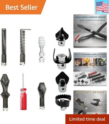 10Pcs Drain Snake Drill Attachment Kit - Fits RID GID K400 5/8'' Drain Cleanin...