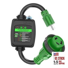 Surge Protector 30 Amp to 110 Volt RV Adapter Cord with 15M/30F Locking