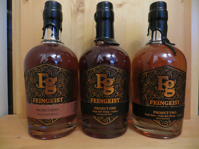 3 x Feingeist Whisky - Project One, Two, Zero, Ruadh Maor, Laphroaig Cask Finish