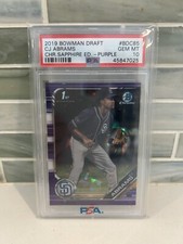 CJ ABRAMS ~ 2019 Bowman Chrome Draft PURPLE Sapphire Refractor /10 ~ PSA 10
