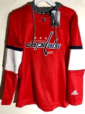 ADIDAS NHL WASHINGTON CAPITALS WOMEN'S TEAM "CREWDIE" HOODIE RED SIZE M