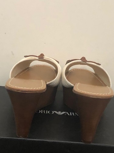 Emporio Armani Sandals Slide Wedge platform scarpe Tg 36,5 sandali Ciabatte NEW - Foto 6 di 9