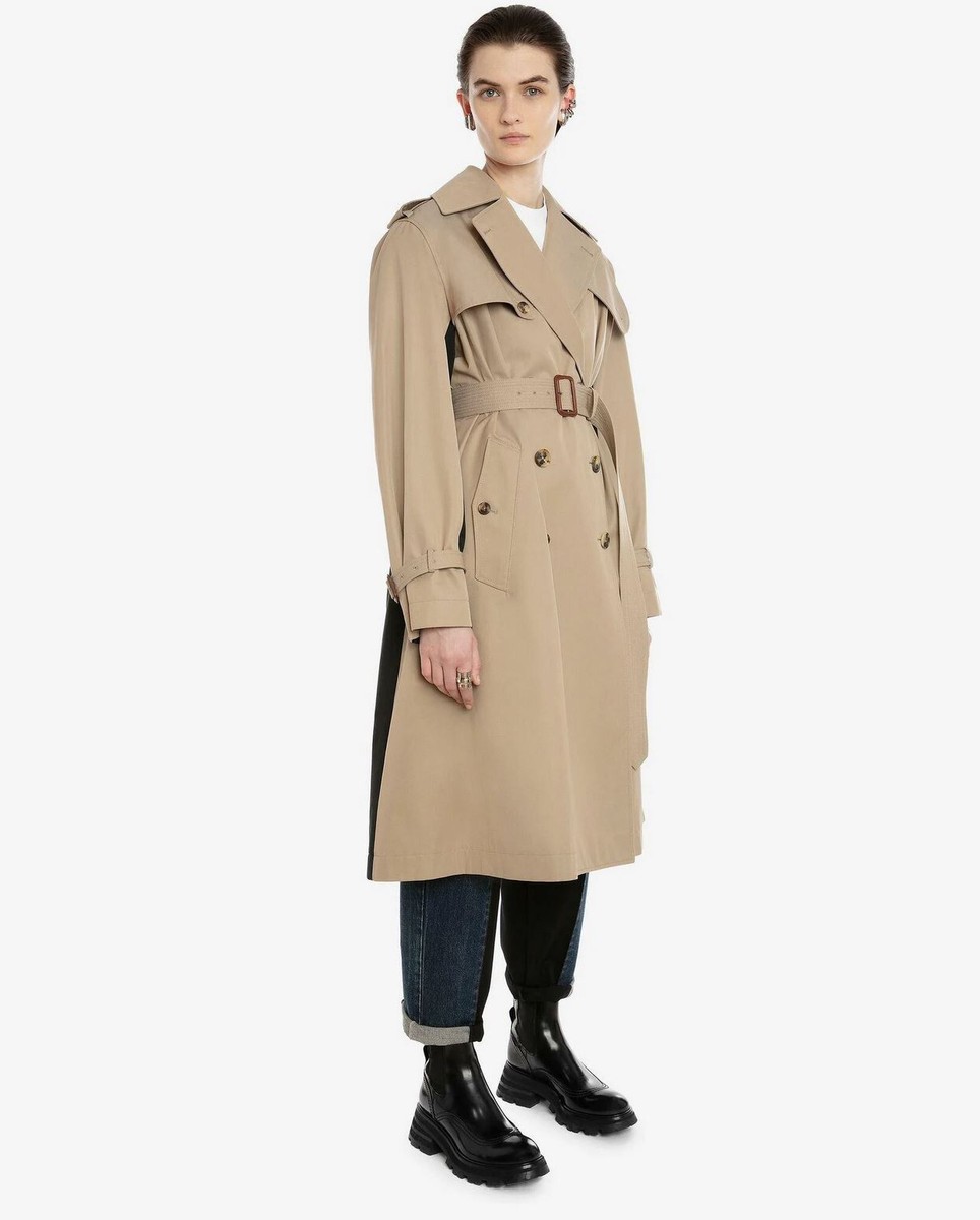 Alexander McQueen Women's Hybrid Graffiti Belted Trench Coat Alexander McQueen Women's Hybrid Graffiti Belted Trench Coat