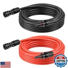 Kimbluth 8 AWG Solar Extension Cable 20FT Black + 20FT Red, Ultra Solar Panel