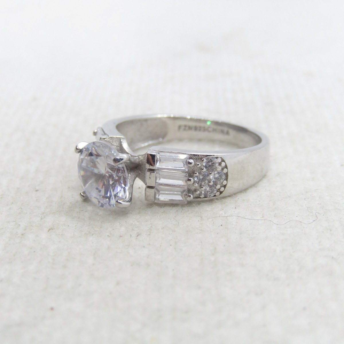 FZN China Sterling Silver 925 Cubic Zirconia Ring Size 8.5