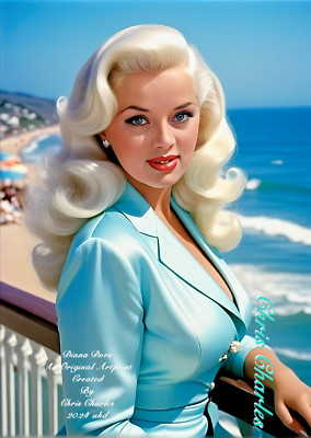 DIANA DORS von Chris Charles Ein Original KUNSTDRUCK A3 UHD Portrait