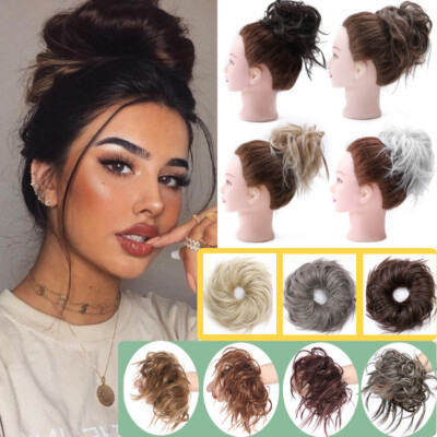 Thick Messy Bun Hair Piece Scrunchie Updo Wrap Hair Real As Human  Extensions USA