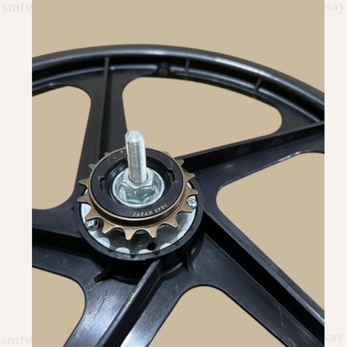 Bicicleta BMX Llanta Deportiva PVC Completa (Negro) Juego de Ruedas-Buje SeT- Rueda Libre 16T - Imagen 5 de 9
