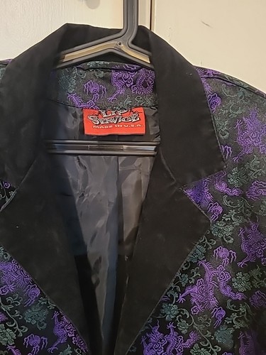 Chaqueta Blazer Vintage Años 90 Y2K LIP SERVICE Dragón Chino AOP Brocado L - Imagen 2 de 12
