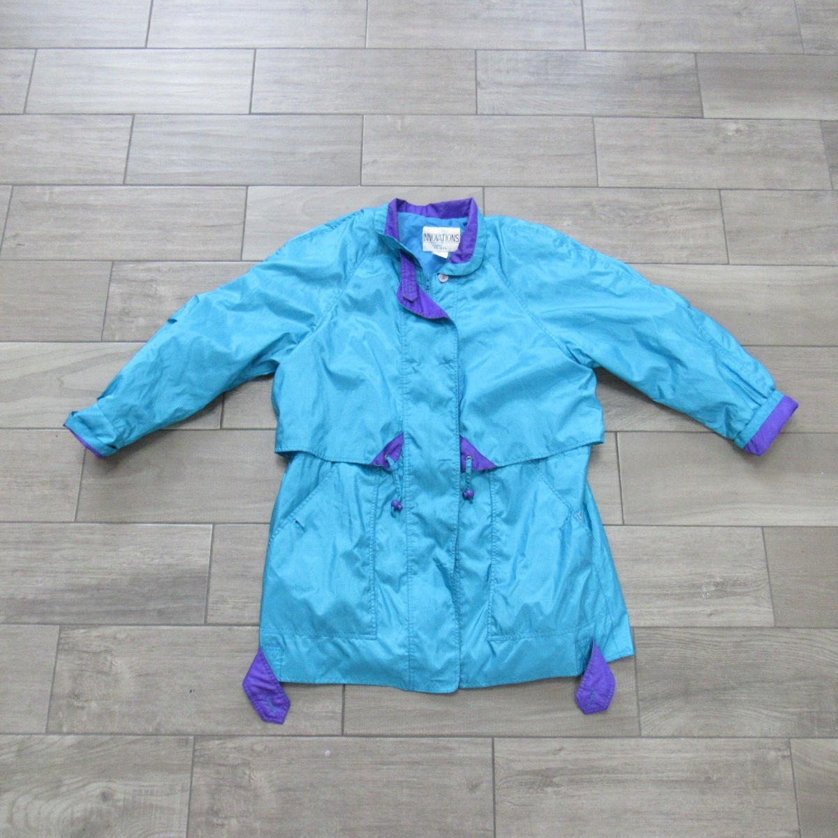 INNOVATIONS by IZZI VINTAGE Women's XL Bright Blue Jacket Coat