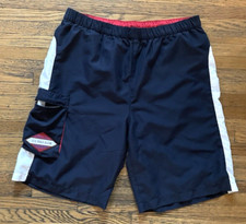 U.S. Polo Assn Swim Trunks Men's Size L Navy Drawstring Pocket Lined 10" Inseam
