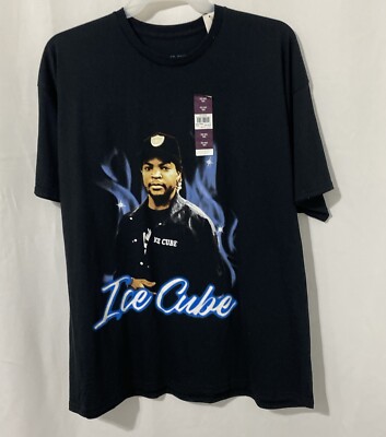 Ice Cube Mens T Shirt Black Graphic Tee Music Rapper Hip Hop 2XL 50-52