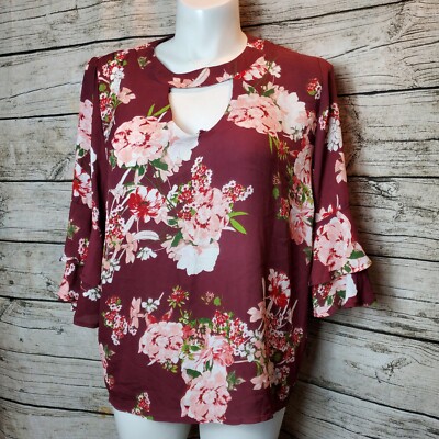 Liberty Love Bell Sleeve Blouse Size 1XL