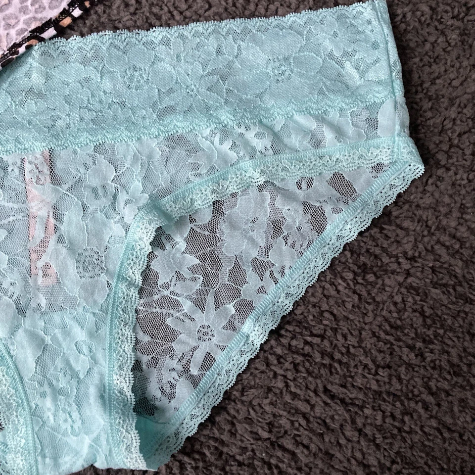 Paquete de 2 bragas Victoria Secret Cheetah XL Hiphugger Hipster Hip Hugger verde azulado Foto 3 de 4