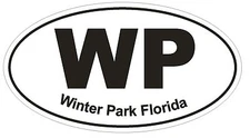 WP Winter Park Florida Oval Bumper Sticker or Helmet Sticker D497 Euro Oval 