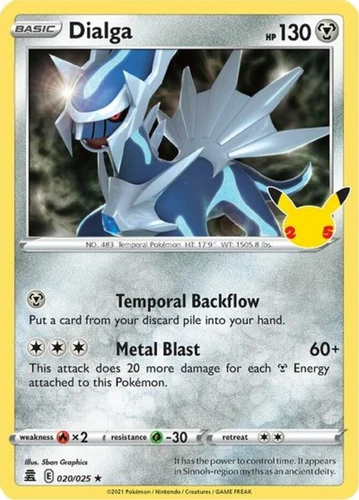 x1 Dialga - 020/025 - Holo Rare Pokemon Celebrations M/NM