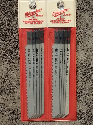 (10-pk) 48-42-0826 Milwaukee 4-1/8'' 6T Hi Carbon Steel Jig Saw Blades 3/8'' BN38