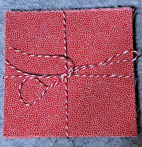 100% Premium Cotton 5in Pre Cut Quilt Squares All Red, Black, Red 42pk Charm Pk - Picture 7 of 7