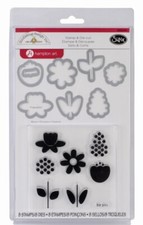 Sizzix Doodlebug Design Hampton Art Stamp  Die-Cut Set BLOOM 659084. NEW 