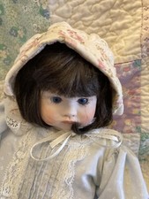 Floral Cotton Doll Bonnet With Lace Trim