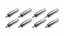 (8 Pack) Switchcraft 3502A Long Body Cable End RCA Male with Solder Terminals