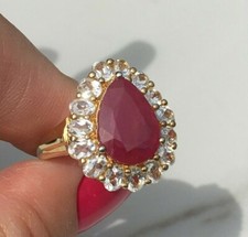 Gold Vermeil Sterling Genuine Gemstone Ring