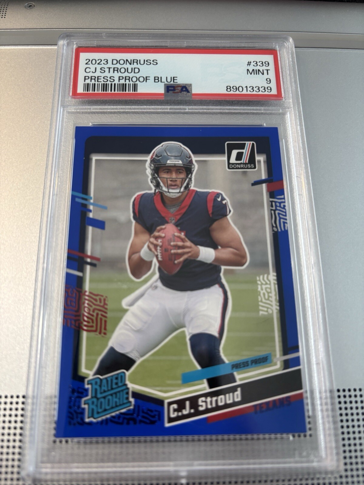 2023 Donruss CJ Stroud Blue Press Proof Rated Rookie Card RC #339 PSA 9 Texans