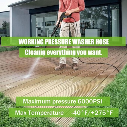 6000psi 3/8" x 100ft Hot Water Pressure Washer Hose Brand New High Quality - Picture 5 of 7
