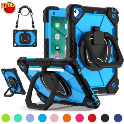 For iPad A16 10th 9th 8th 7th 6th 5th Gen Rotating Heavy Duty Stand Case Cover