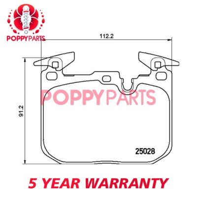 Fits BMW 3 Series 1 2 4 i8 + Other Models Brake Pads Set Front Poppy