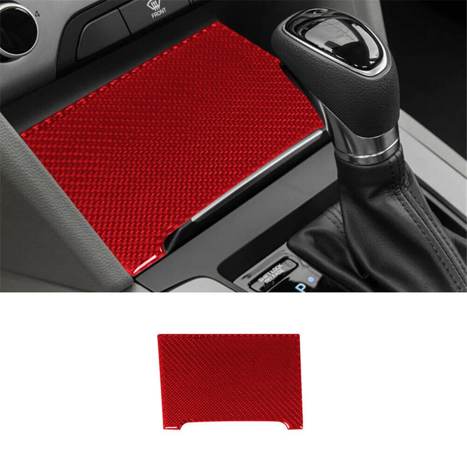 Juego completo de embellecedores interiores de fibra de carbono rojo para Hyundai Elantra 2016-2018 Foto 3 de 4