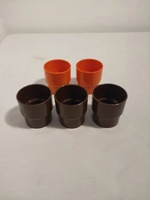 5 Vintage Retro Sarvis Finland  Melamine Plastic Stacking Tumbler Cups