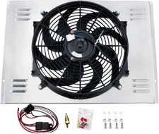Aluminum Radiator Shroud Electric Fan Realy Kit Replacment for 1968-1974 Dodge