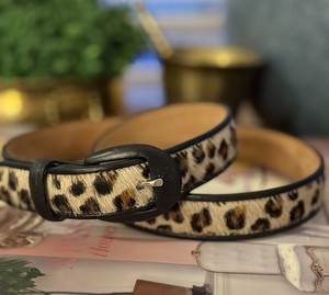 Cabi Leopard Print Cow Fur Belt Size L Cowhide Belts - Caramel Leopard Print Hide — Farmericana Designs main image 4