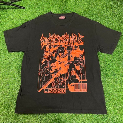 #ad Pressure black and red men#x27;s anime graphic T shirt streetwear design size L $25.00