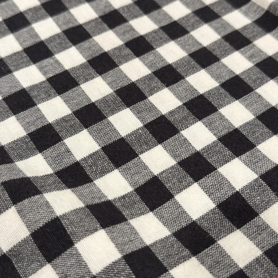 Almohada de algodón a cuadros guinga blanca negra Ralph Lauren 20x20 logotipo RL Foto 3 de 4