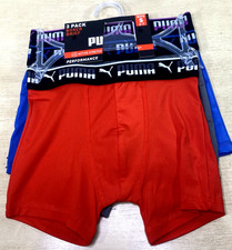 Puma Boxer Briefs Boy Size Small Sport style 3 Pack Tag Free Comfort Stretch