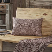 Custom House Burgundy Tan Jacquard Pillow 14x22 VHC Brands